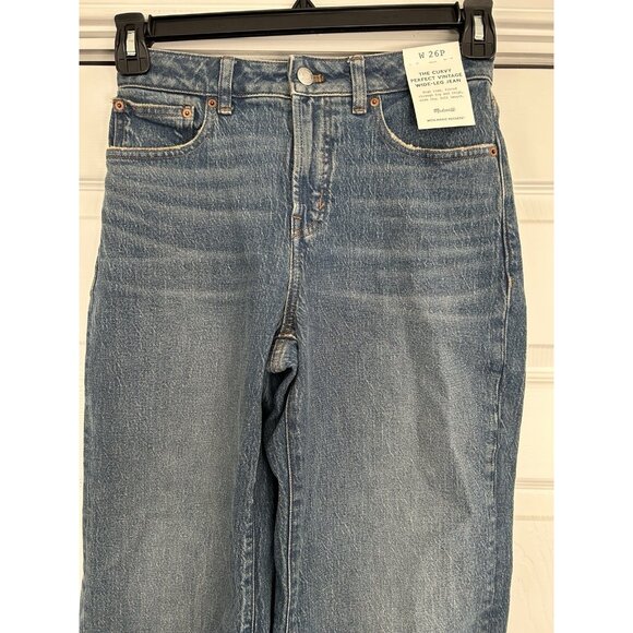 MADEWELL $148 The Curvy Perfect Vintage Wide-Leg Jeans Harvey Wash Size 26P - Picture 9 of 16